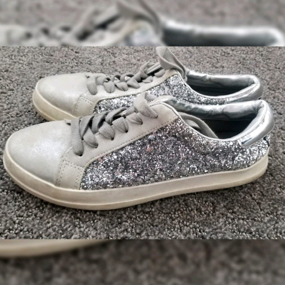 Silver metallic and glitter Mossimo sneakers